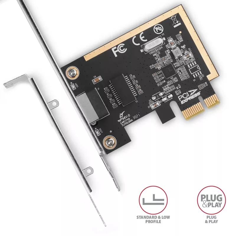 Axagon PCEE-GRF PCIe - Gigabit Ethernet-adapter Realtek 8111F incl. SP & LP