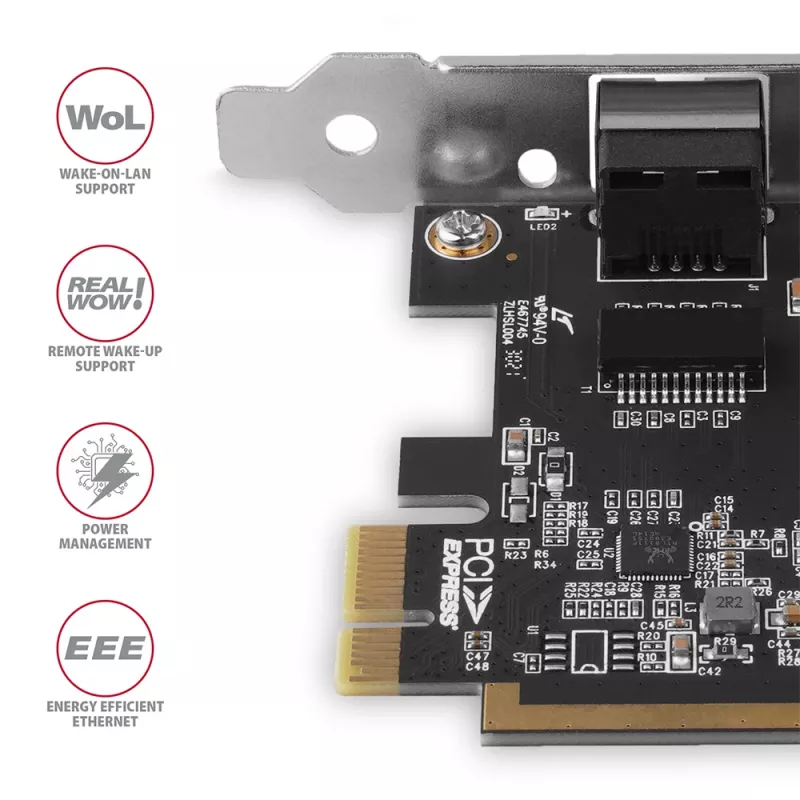 Axagon PCEE-GRF PCIe - Gigabit Ethernet-adapter Realtek 8111F incl. SP & LP