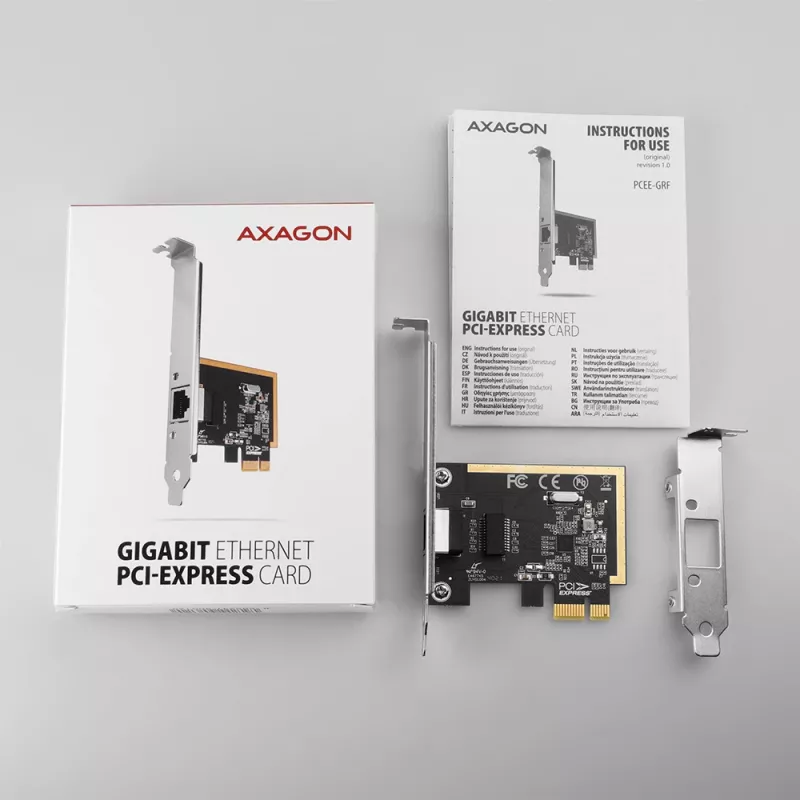 Axagon PCEE-GRF PCIe - Gigabit Ethernet-adapter Realtek 8111F incl. SP & LP