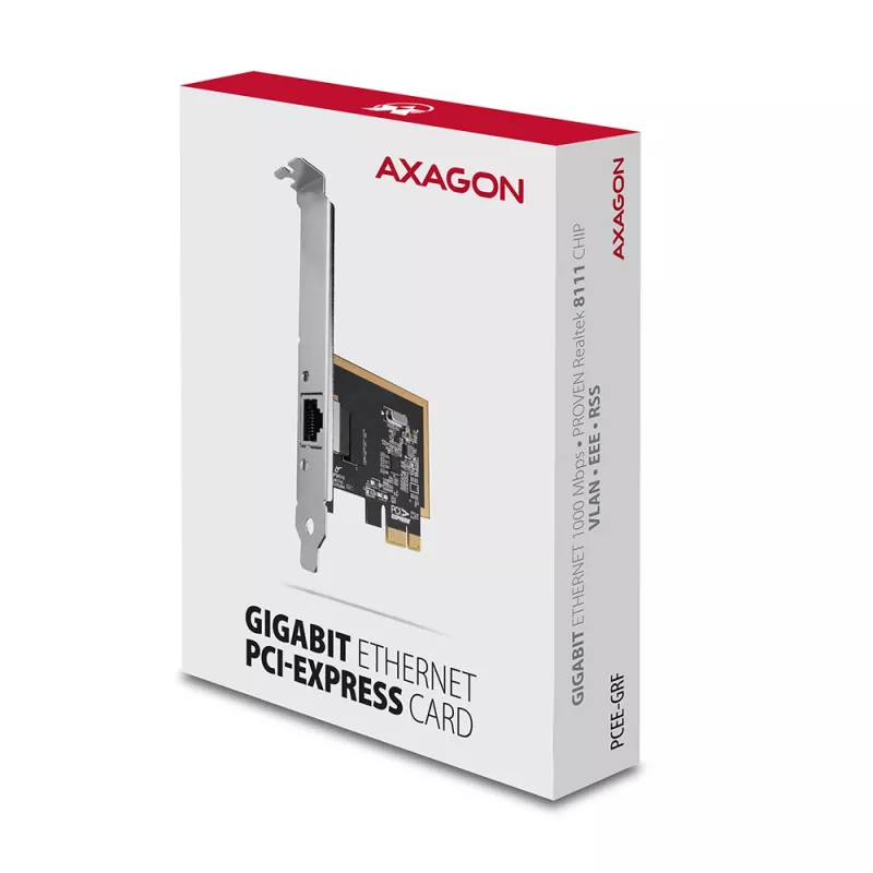 Axagon PCEE-GRF PCIe - Gigabit Ethernet-adapter Realtek 8111F incl. SP & LP