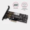 Axagon PCEM2-D PCIe x4 - M.2 NVMe M-Key + SATA B-Key slot-adapter met SP & LP