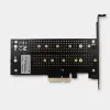 Axagon PCEM2-D PCIe x4 - M.2 NVMe M-Key + SATA B-Key slot-adapter met SP & LP