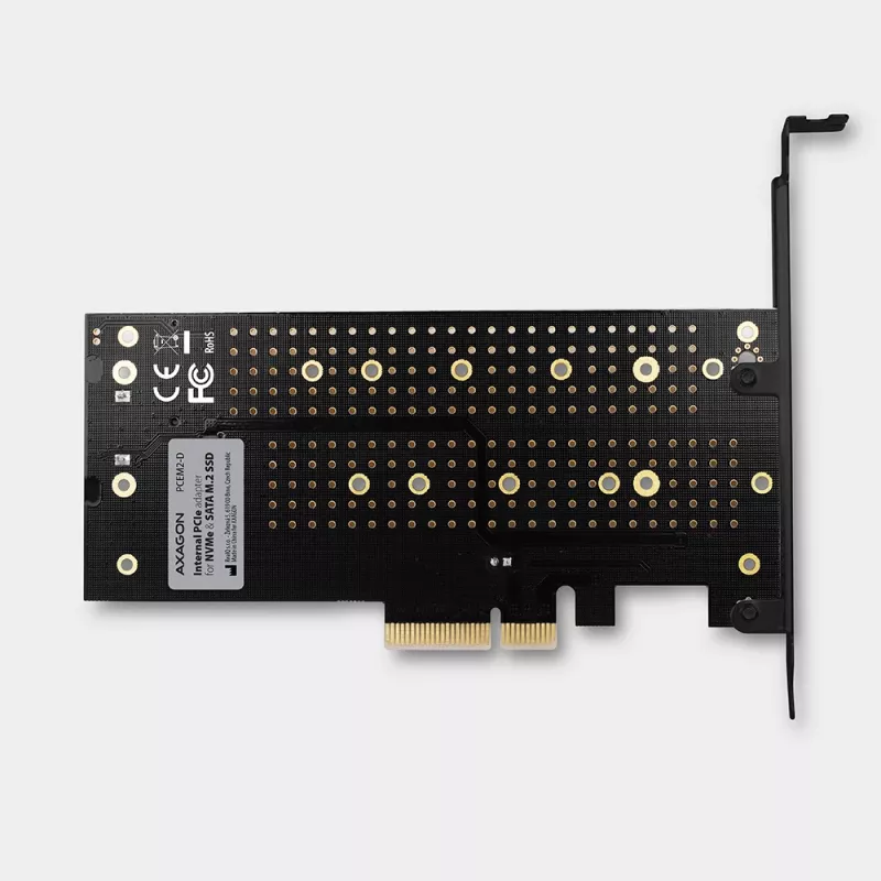 Axagon PCEM2-D PCIe x4 - M.2 NVMe M-Key + SATA B-Key slot-adapter met SP & LP