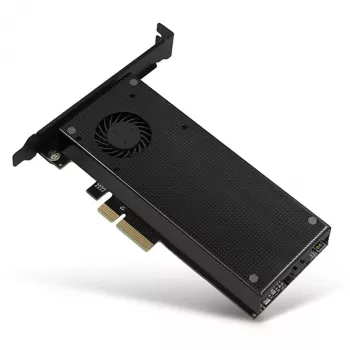 Axagon PCEM2-DC PCIe x4 - M.2 NVMe M-Key + SATA B-Key slot-adapter met koeler, SP & LP