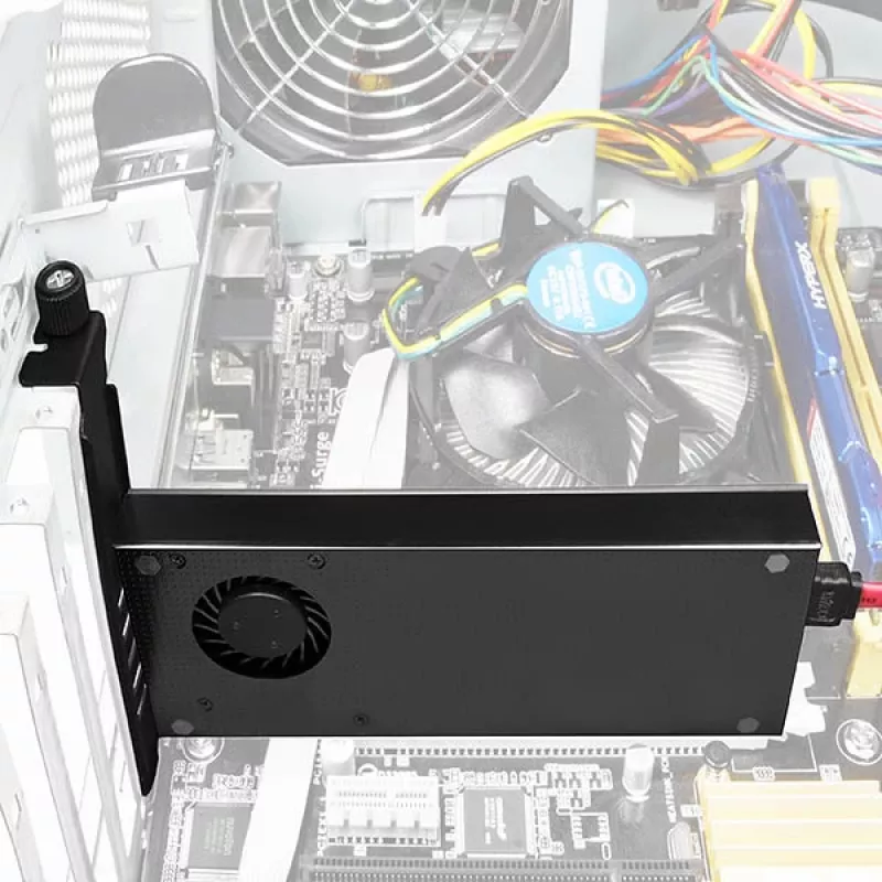 Axagon PCEM2-DC PCIe x4 - M.2 NVMe M-Key + SATA B-Key slot-adapter met koeler, SP & LP