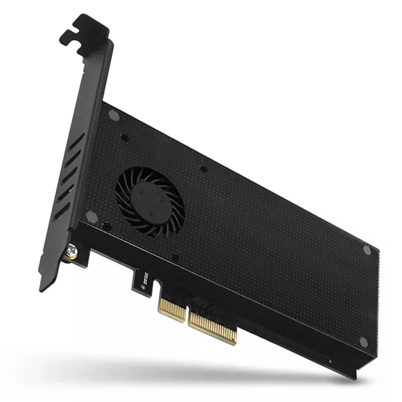 Axagon PCEM2-DC PCIe x4 - M.2 NVMe M-Key + SATA B-Key slot-adapter met koeler, SP & LP