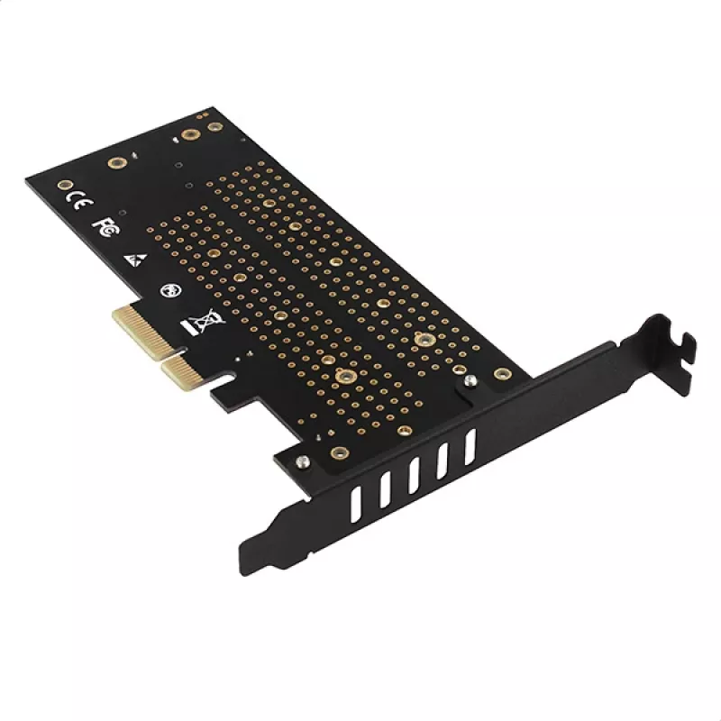 Axagon PCEM2-DC PCIe x4 - M.2 NVMe M-Key + SATA B-Key slot-adapter met koeler, SP & LP