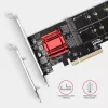 Axagon PCEM2-ND PCIe x8 - dubbele M.2 NVMe M-Key slot-adapter, RAID, dataswitch, met SP & LP