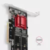 Axagon PCEM2-ND PCIe x8 - dubbele M.2 NVMe M-Key slot-adapter, RAID, dataswitch, met SP & LP