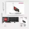 Axagon PCEM2-ND PCIe x8 - dubbele M.2 NVMe M-Key slot-adapter, RAID, dataswitch, met SP & LP