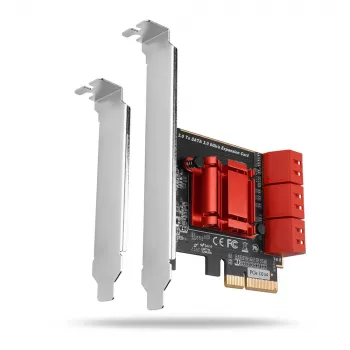 Interface-kaart AXAGON PCES-SA6 — PCIe naar SATA (ASM1166), 6 Gbit/s, full-height/low-profile, intern