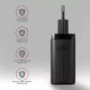 Axagon ACU-DPQ65 GaN-wandlader 65W, 3 aansluitingen (USB-A + dual-USB-C), PD3.0/QC4+/PPS/Apple