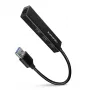 Axagon HMA-GL3A multiport-hub USB 3.0 Type-A Gigabit-LAN 3x USB-A microSD bedraad USB 3.2 Gen 1 (3.1 Gen 1) Type-A zwart