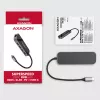 Axagon HMC-6GL USB 3.2 Gen 1 hub, 3x USB-A, HDMI 4K/30Hz, RJ-45, PD 100W, 20 cm USB-C-kabel