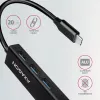 USB-C-hub Axagon HMC-GL3A 3x USB-A Gigabit-LAN zwart