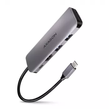 Axagon HMC-5 USB 3.2 Gen 1 hub, 2x USB-A, HDMI, SD/microSD, PD 100W, 20 cm USB-C-kabel