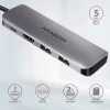 Axagon HMC-5 USB 3.2 Gen 1 hub, 2x USB-A, HDMI, SD/microSD, PD 100W, 20 cm USB-C-kabel