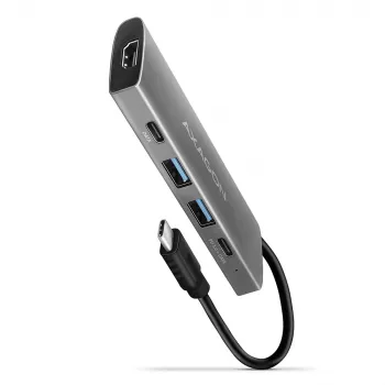 Axagon HMC-5G2 USB 10Gbps hub, 2x USB-A, 2x USB-C, HDMI 4K/60Hz, PD 100W, USB-C-kabel