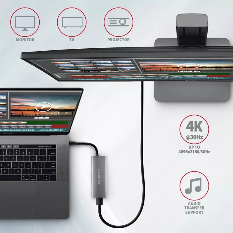 Axagon HMC-5G2 SPEEDSTER 5-in-1 USB-C-hub, 2x USB-A, 2x USB-C, HDMI, PD 60 W