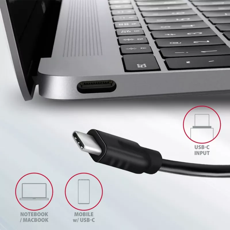 Axagon HMC-5G2 SPEEDSTER 5-in-1 USB-C-hub, 2x USB-A, 2x USB-C, HDMI, PD 60 W