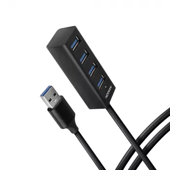 Axagon HUE-M1AL 4x USB 3.2 Gen 1 mini-hub, metaal, 1,2 m USB-A-kabel