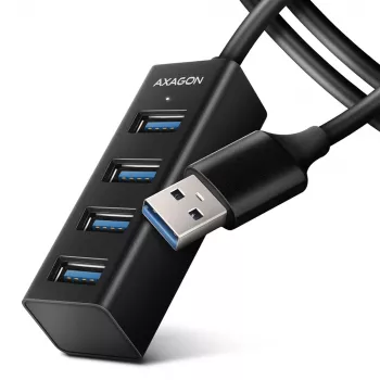 Axagon HUE-M1AL 4x USB 3.2 Gen 1 mini-hub, metaal, 1,2 m USB-A-kabel