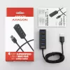 Axagon HUE-M1AL 4x USB 3.2 Gen 1 mini-hub, metaal, 1,2 m USB-A-kabel