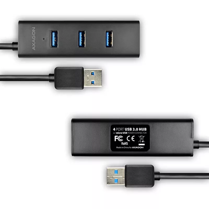 Axagon HUE-S2B 4x USB 3.0 CHARGING-hub, stroomvoorziening via micro-USB