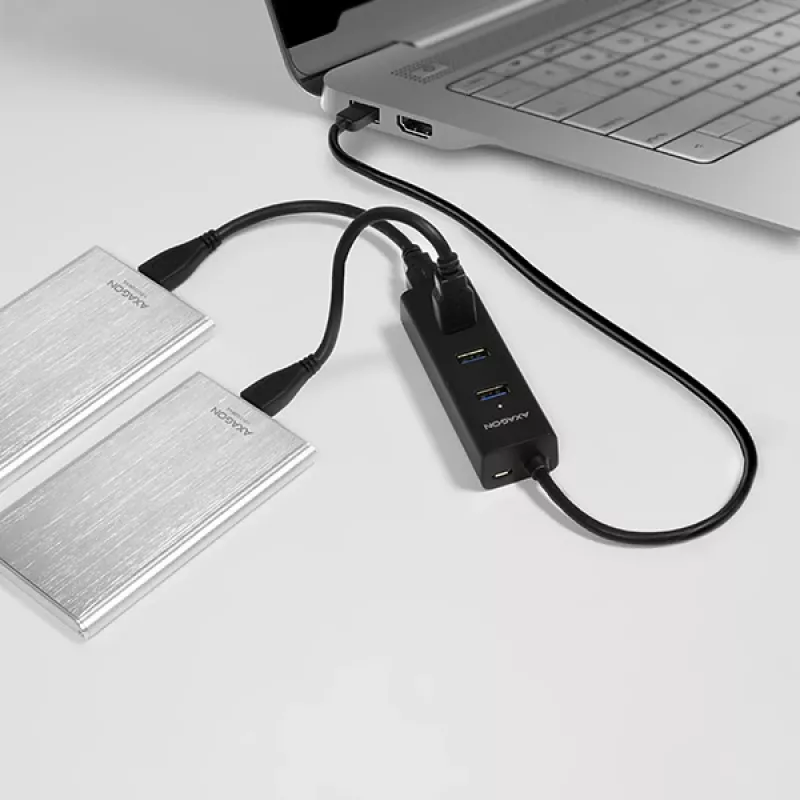 Axagon HUE-S2B 4x USB 3.0 CHARGING-hub, stroomvoorziening via micro-USB