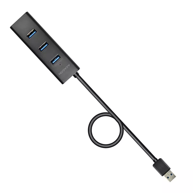 Axagon HUE-S2BL 4x USB 3.0 CHARGING-hub met 1,2 m kabel, stroomvoorziening via micro-USB