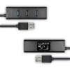 Axagon HUE-S2BL 4x USB 3.0 CHARGING-hub met 1,2 m kabel, stroomvoorziening via micro-USB