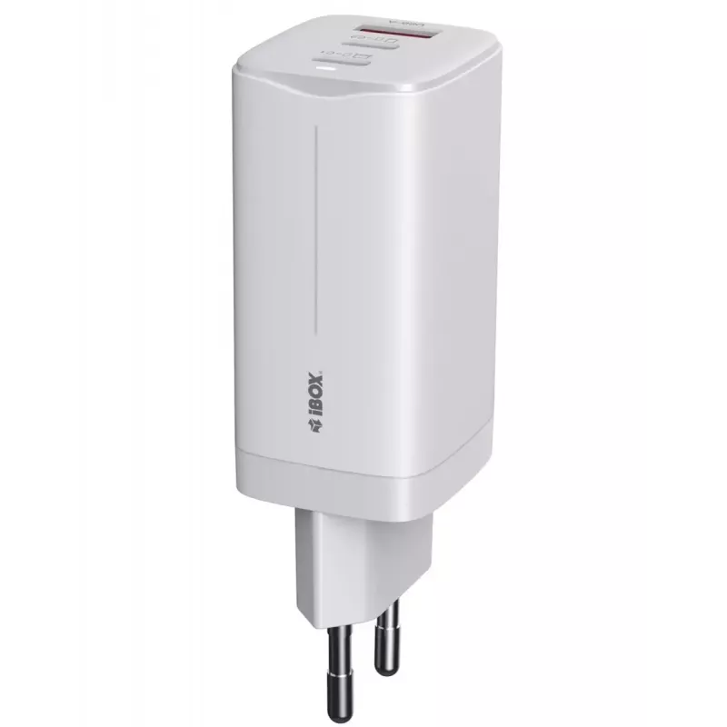 IBOX mobiele oplader ILUC65W, 65W, 2x USB-C + 1x USB-A, wit, 1,5 m kabel