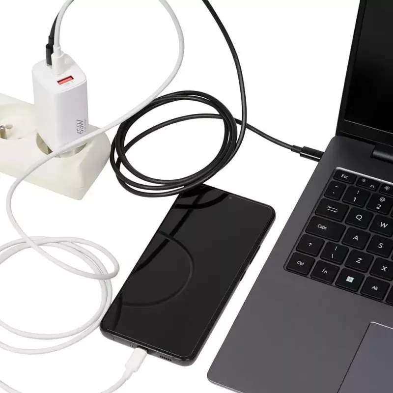 IBOX mobiele oplader ILUC65W, 65W, 2x USB-C + 1x USB-A, wit, 1,5 m kabel