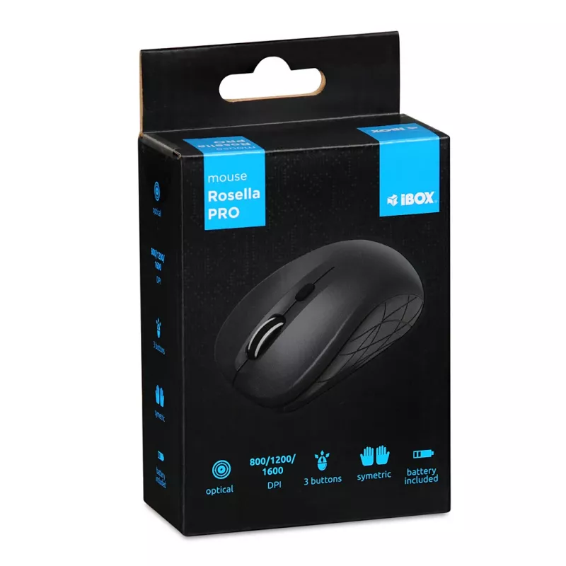 IBOX I009w - Rosella draadloze optische muis zwart
