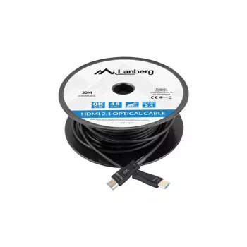 LANBERG HDMI-kabel - M/m V2.1 Optical AOC - 30m zwart