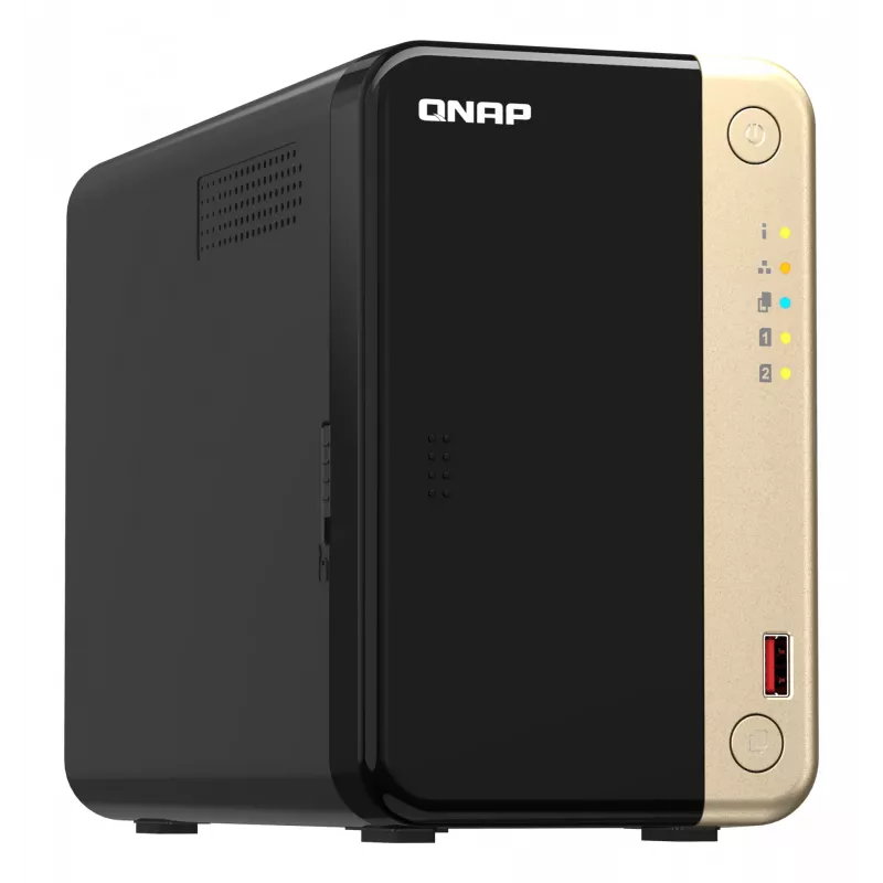 QNAP TS-264 NAS tower Intel® Celeron® N5095 8 GB 0 TB QNAP QTS zwart, goud