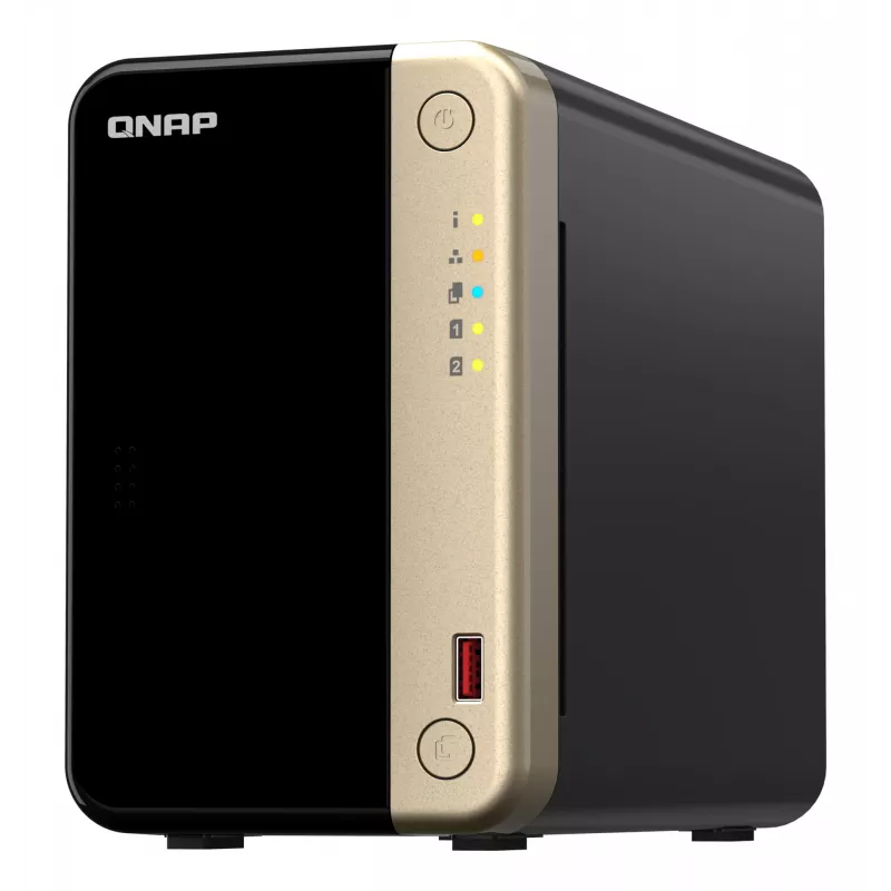 QNAP TS-264 NAS tower Intel® Celeron® N5095 8 GB 0 TB QNAP QTS zwart, goud