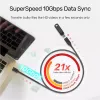 Unitek C14086BK-1.5M USB-C-verlengkabel (M/V), 10 Gbps, 4K, PD 100 W, 1,5 m, zwart