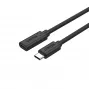 Unitek C14086BK-1.5M USB-C-verlengkabel (M/V), 10 Gbps, 4K, PD 100 W, 1,5 m, zwart