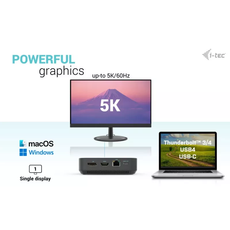 i-tec USB-C HDMI Dual DP dockingstation met Power Delivery 100 W + universele oplader 100 W