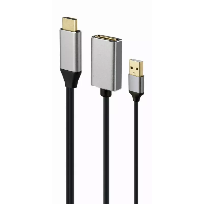 GEMBIRD Actieve 4K HDMI-stekker naar DisplayPort-bus adapter, zwart