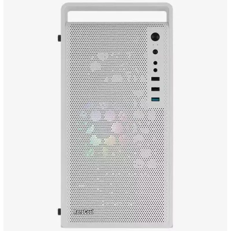 PC-behuizing AEROCOOL PGS CS-109-G-WT-v1 mini tower SPCC wit — microATX, tot 26 cm GPU, FRGB, mesh-front