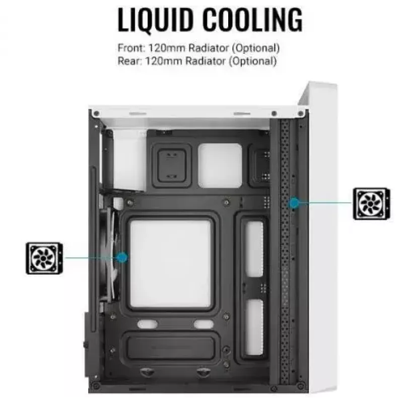 PC-behuizing AEROCOOL PGS CS-109-G-WT-v1 mini tower SPCC wit — microATX, tot 26 cm GPU, FRGB, mesh-front