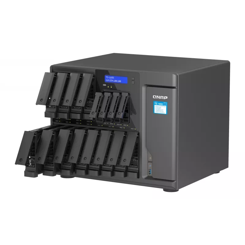 QNAP TS-1655 NAS tower Intel Atom® C5125 8 GB DDR4 0 TB QNAP Turbo System zwart
