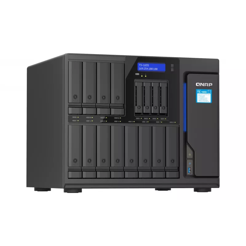QNAP TS-1655 NAS tower Intel Atom® C5125 8 GB DDR4 0 TB QNAP Turbo System zwart