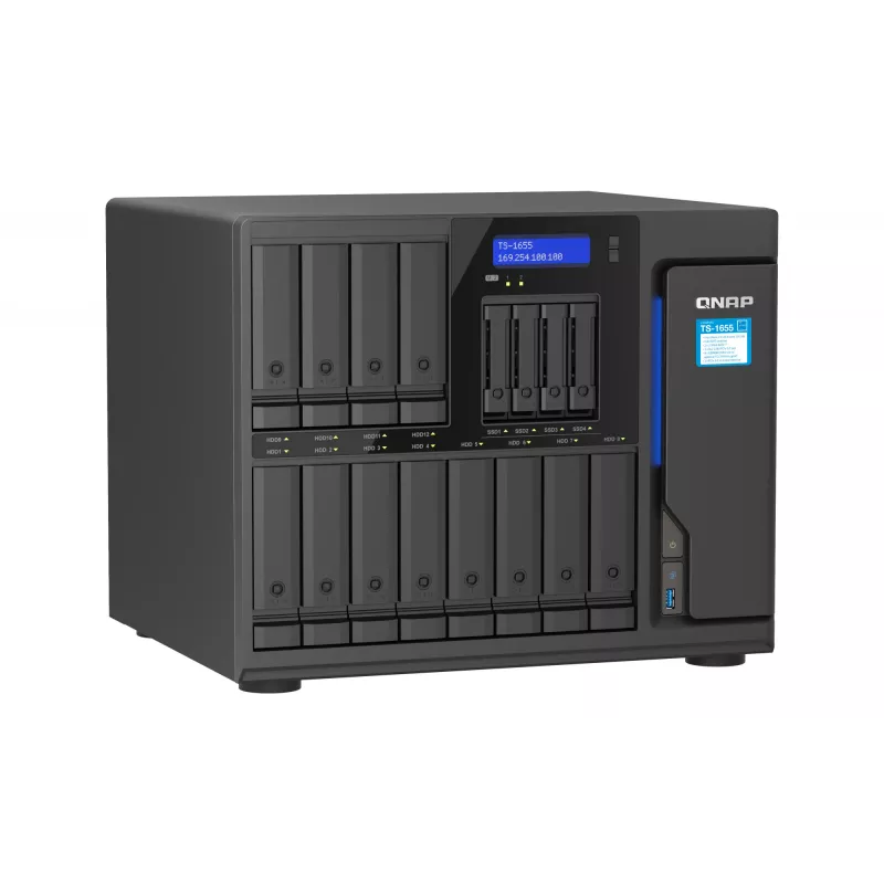 QNAP TS-1655 NAS tower Intel Atom® C5125 8 GB DDR4 0 TB QNAP Turbo System zwart