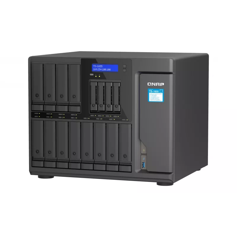 QNAP TS-1655 NAS tower Intel Atom® C5125 8 GB DDR4 0 TB QNAP Turbo System zwart