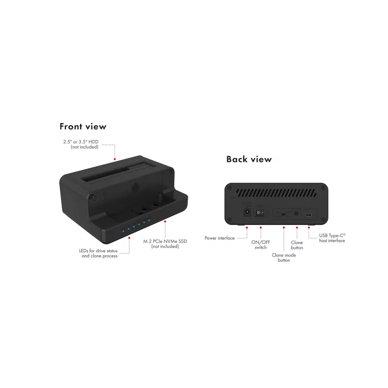 ICY BOX IB-2914MSCL-C31 USB 3.2 Gen 2 (3.1 Gen 2) Type-C zwart