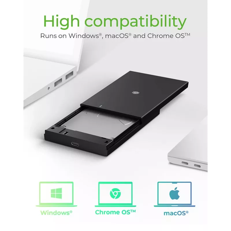 ICY BOX IB-200T-C3 SSD-behuizing zwart 2,5 inch