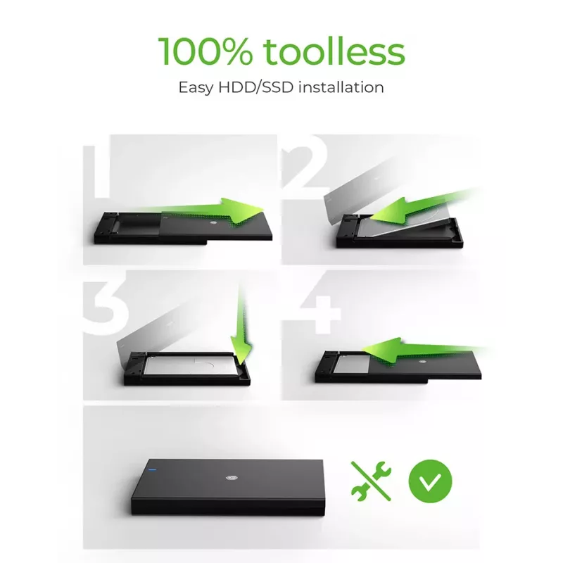 ICY BOX IB-200T-C3 SSD-behuizing zwart 2,5 inch